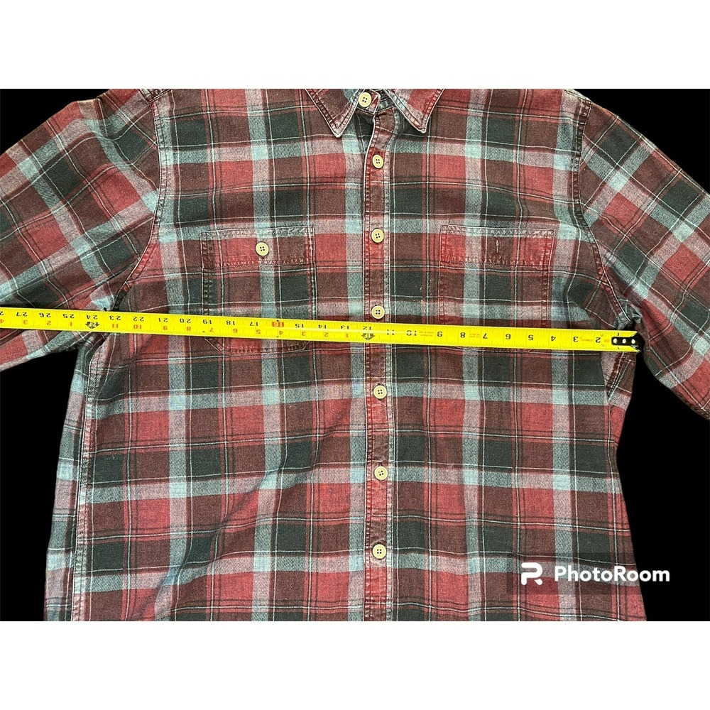 Carbon 2 Cobalt Men's Flannel Shirt XL Red Gray Plaid Button-Up Long Sleeve - Picture 4 of 7